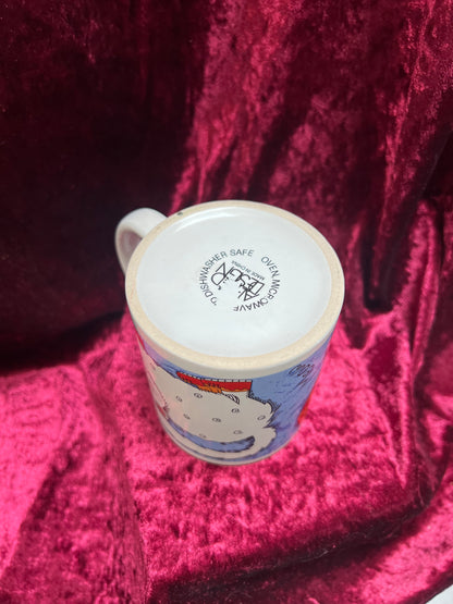 Vintage Mug - Novelty Coffee Cup - Funky 90s Cartoon Cats - Orange and White - Allied Design