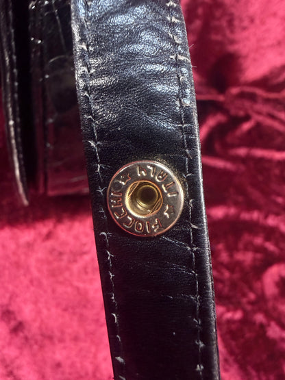 Vintage Genuine Crocodile Skin Purse - Black Crossbody Shoulder Bag