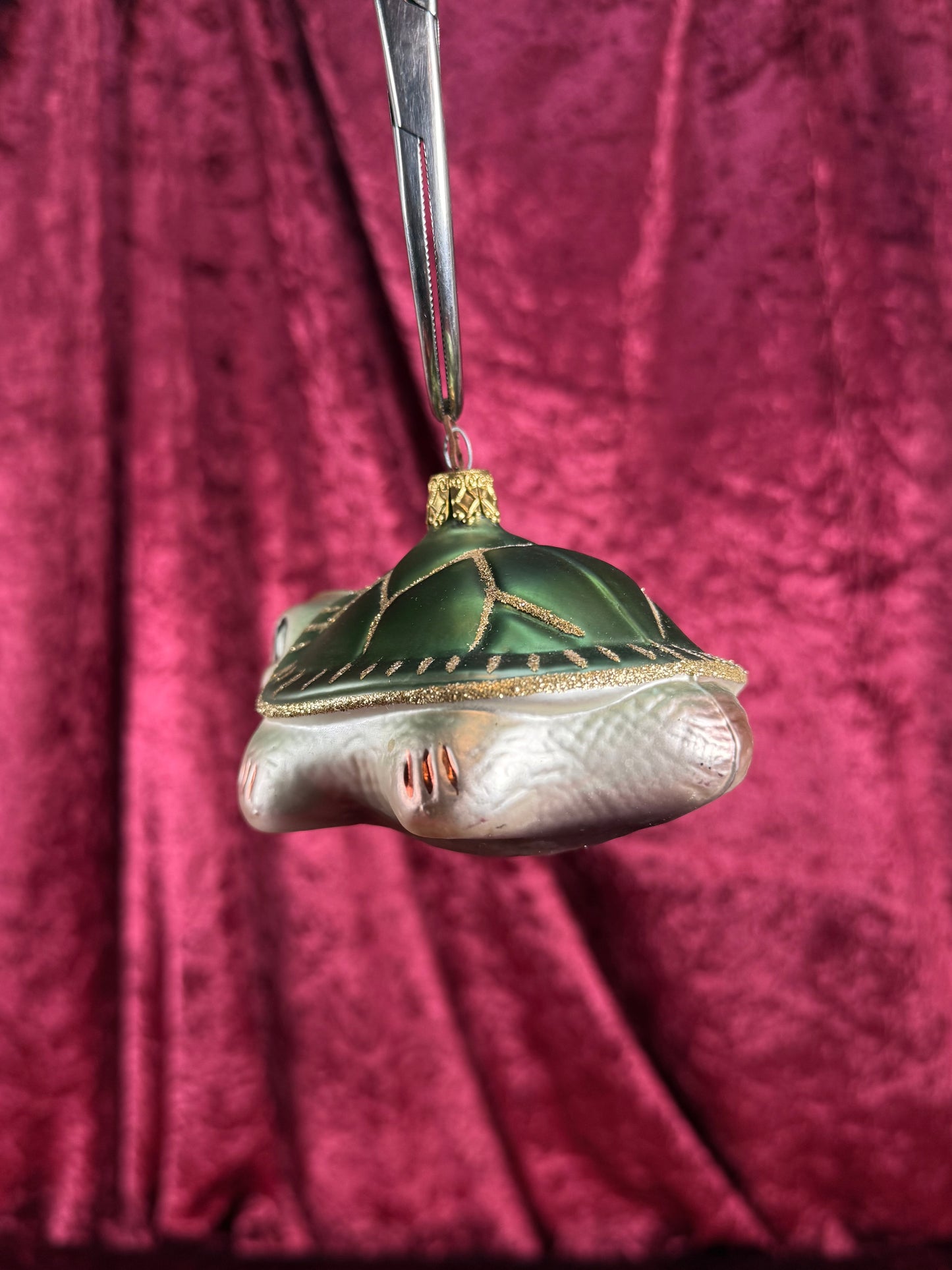 Vintage Christmas - Handblown Glass Ornament - Smiling Sea Turtle - Inge Glas - Germany