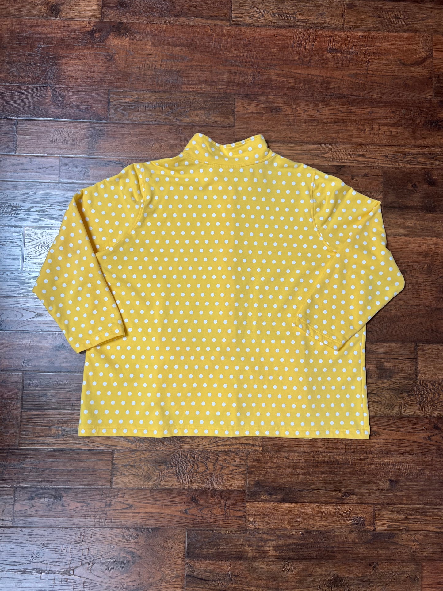 Vintage Clothing - Lightweight Jacket - Yellow with White Polka Dots - 3X-Large - Quacker Factory