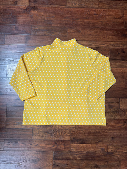 Vintage Clothing - Lightweight Jacket - Yellow with White Polka Dots - 3X-Large - Quacker Factory
