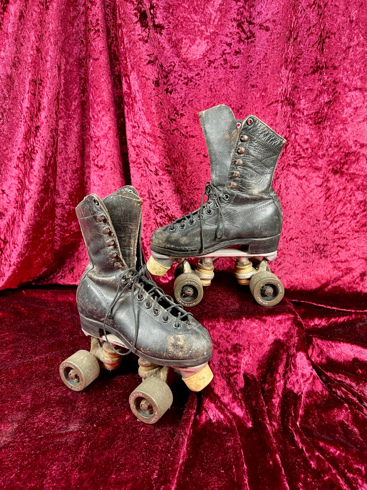 Vintage Leather Roller Skates – Black Leather - Chicago Wheels and Sure-Grip Trucks