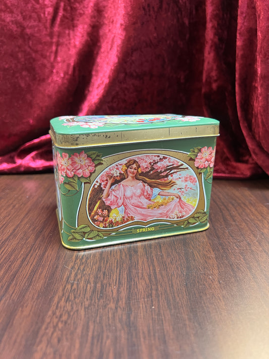 Vintage Kitchen - Tea Tin - The Four Seasons as Muses - England