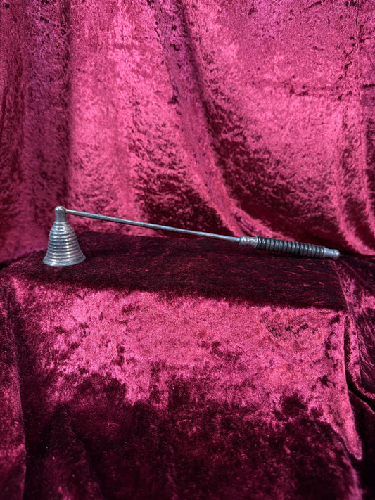 Vintage Metal Candle Snuffer – Ribbed Cone with Removable Handle