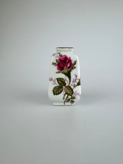 Vintage Miniature Bud Vase w/ Rose Motif - Squaw Valley Souvenir - JAPAN