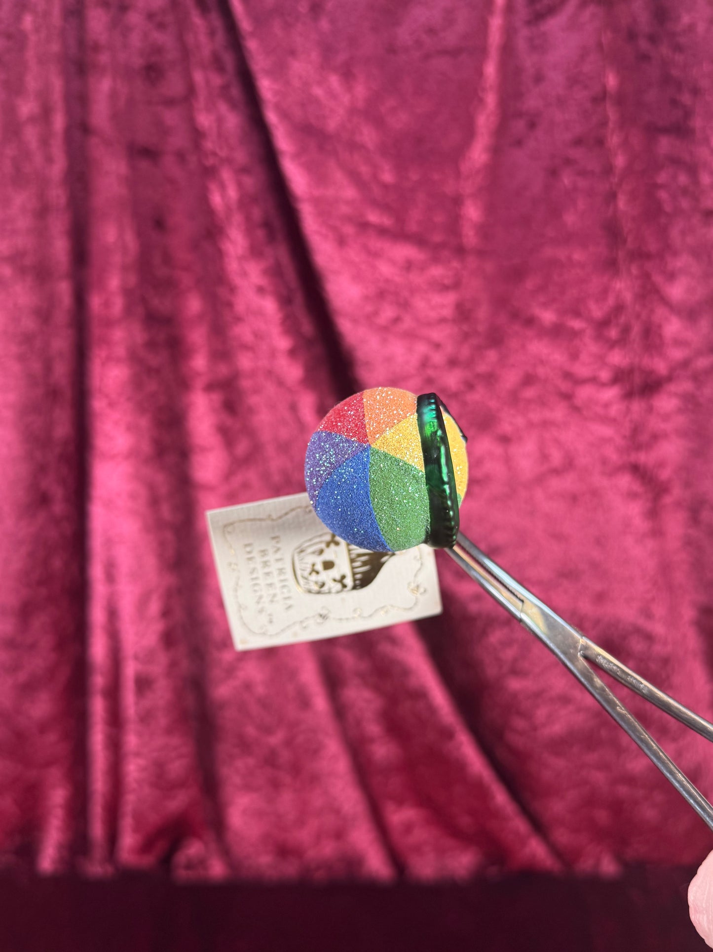 Vintage Christmas - Handblown Glass Ornament - Chameleon On Rainbow Ball - Patricia Breen - Poland