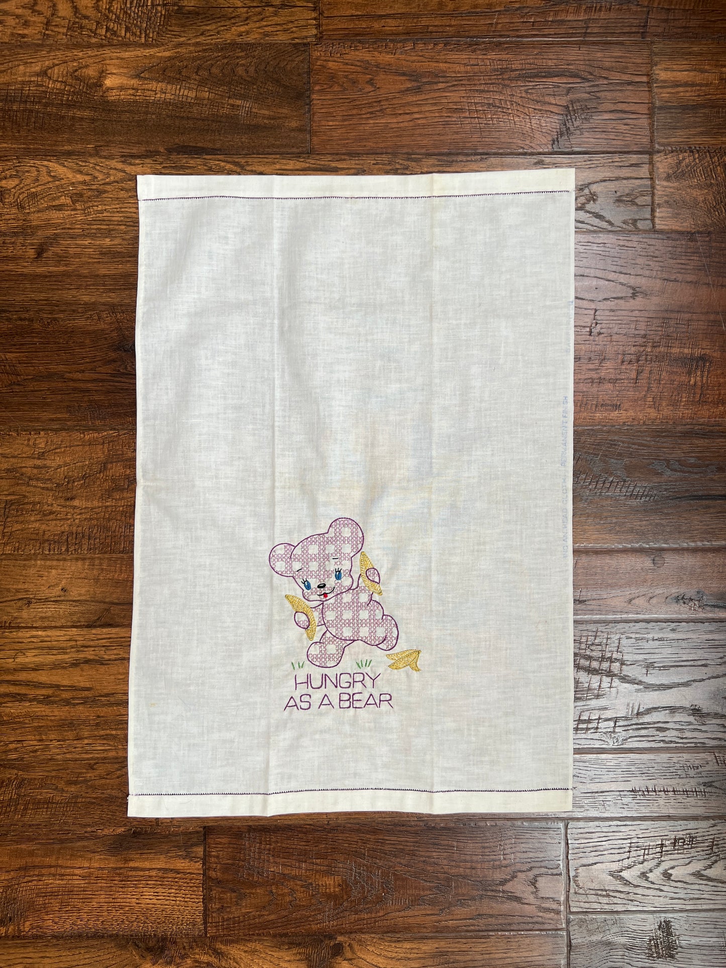 Vintage Linens - Anthropomorphic Embroidered Napkin Set - Hungry Bear, Stubborn Mule, Frisky Pup
