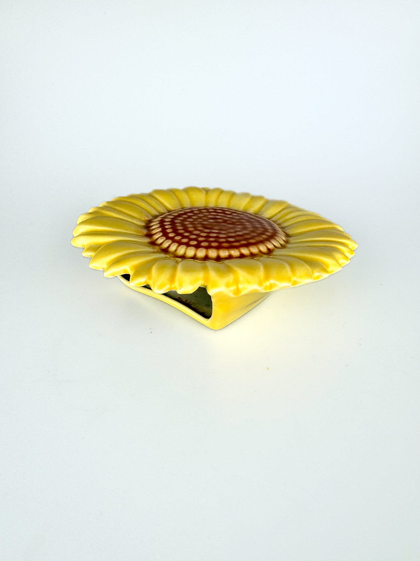 Vintage Yellow Sunflower Ceramic Wall Pocket