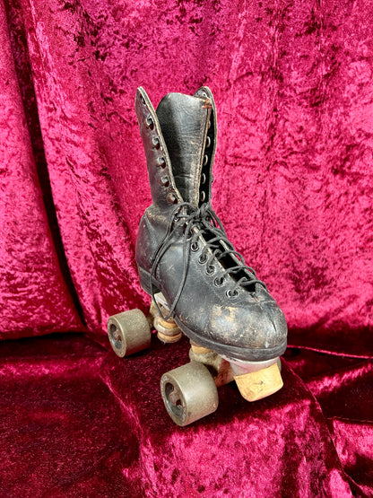 Vintage Leather Roller Skates – Black Leather - Chicago Wheels and Sure-Grip Trucks