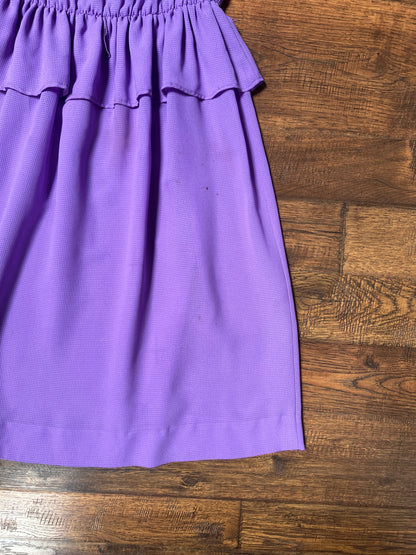 Vintage Clothing - Belted Peplum Dress - Textured Lilac - Small - L Rothschild San Francisco