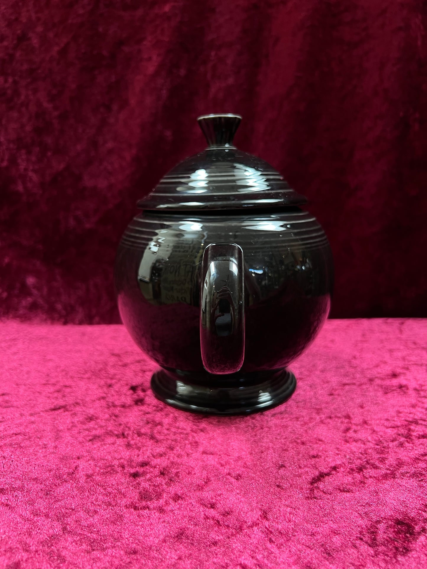 Vintage FIestaware Ceramic Teapot - Homer Laughlin Black 44 Oz Serving Pot