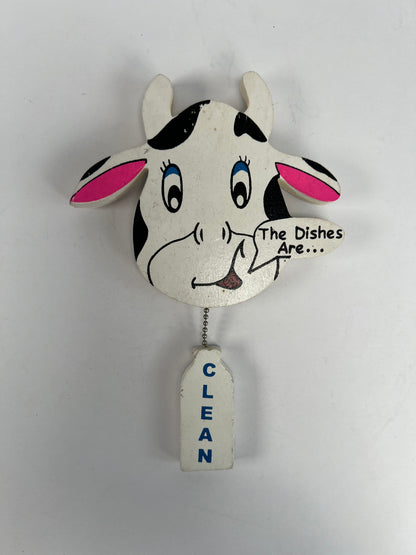 Vintage Refrigerator Magnet - Anthropomorphic Cow - The Dishes Are...