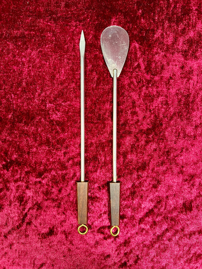 Vintage Barware - 5 Piece Cocktail Mixing Set - Stainless Steel / Wood Handles - Japan
