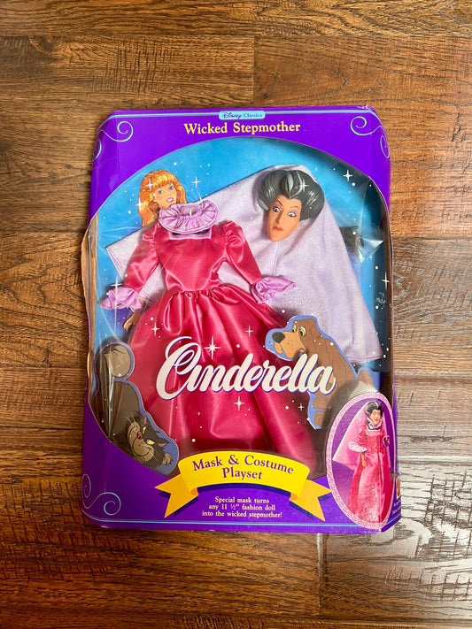 Vintage Collectibles - Disney Classics Cinderella - Wicked Stepmother Mask & Costume Playset - Mattel - 1991