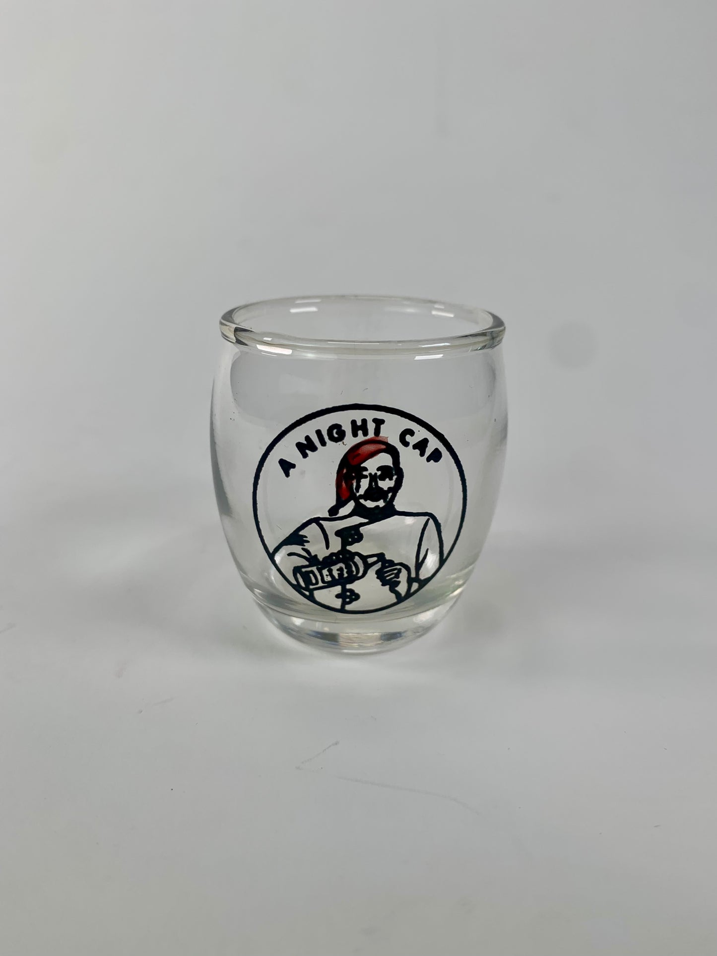 Vintage Shot Glass - A Night Cap - 1950s Novelty Gag Gift