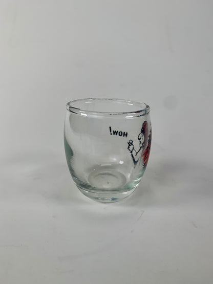 Vintage Shot Glass - How! - 1950s Novelty Gag Gift