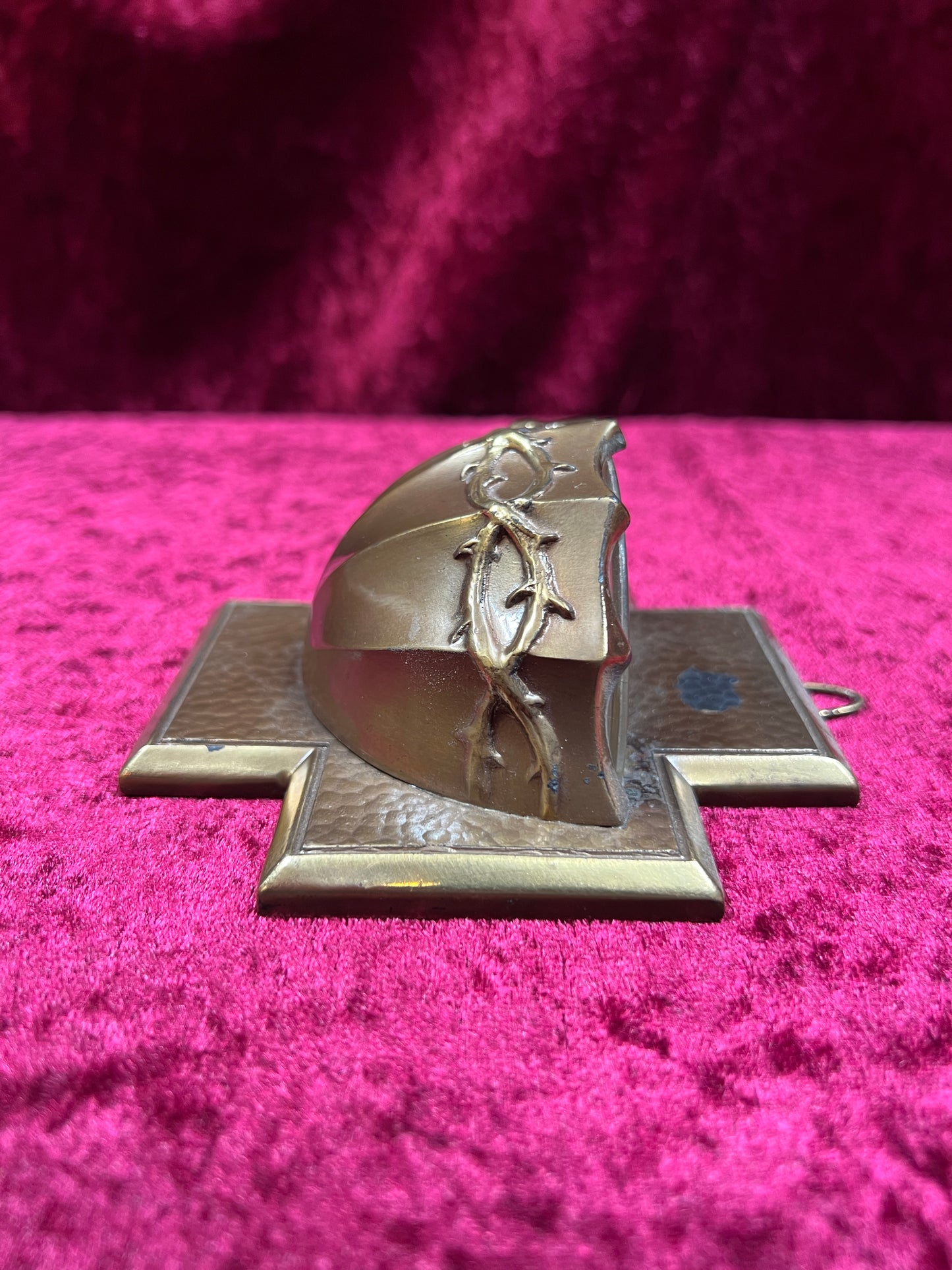 Vintage Religio - Metal Holy Water Font - Crown Of Thorns - West Germany