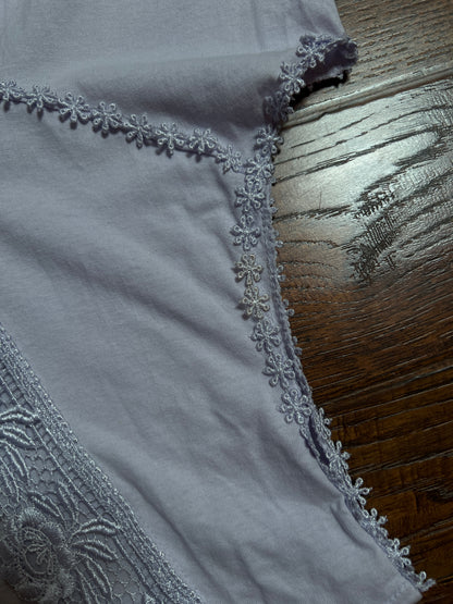 Vintage Tolga Designs Cotton Nightie - Lavender with Lace Trim - Size Large