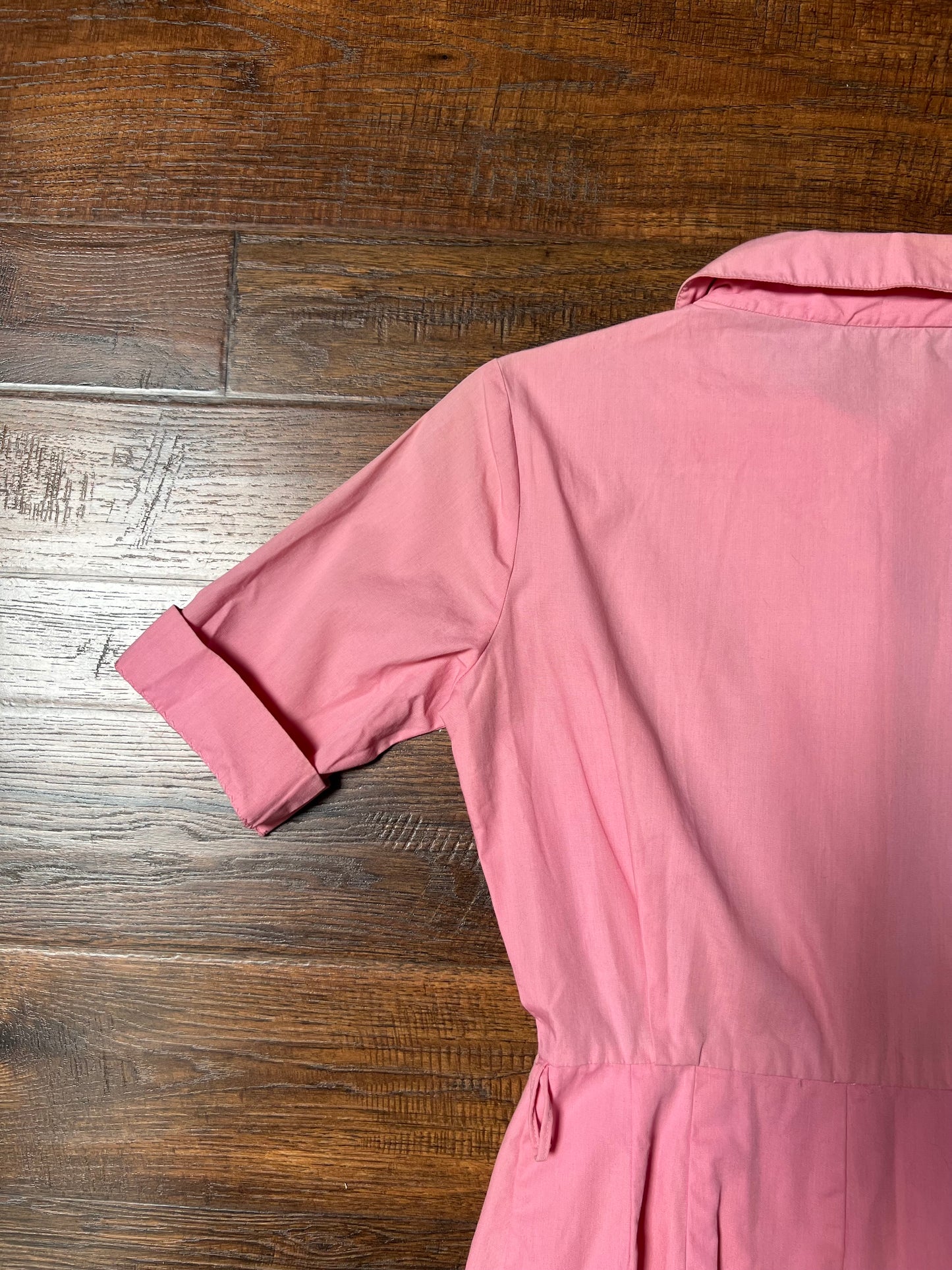 Vintage Clothing - Button Front Shirt Dress - Cotton Candy Pink - Small