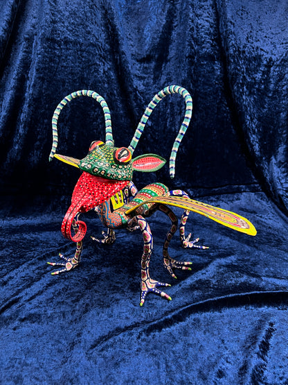 Vintage Paper Mache Alebrije Sculpture – Fantastical Winged Lizard Folk Art