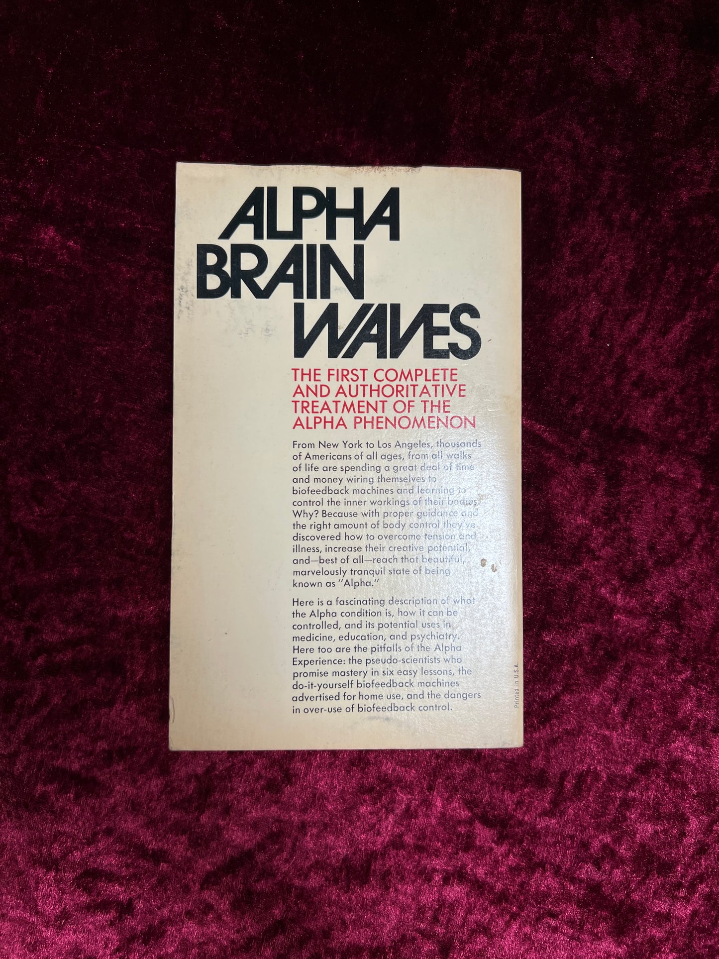Vintage Paperback Book - Alpha Brain Waves - Jodi Lawrence - 1972
