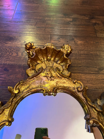Vintage Mirror - Gilded Rococo Style Frame - Italian - 30.5" X 20.5"