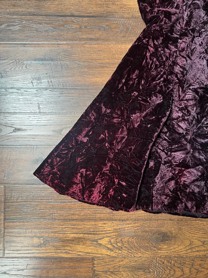Vintage Clothing - Skater Dress - Off Shoulder - Purple Velvet - Medium - Rampage