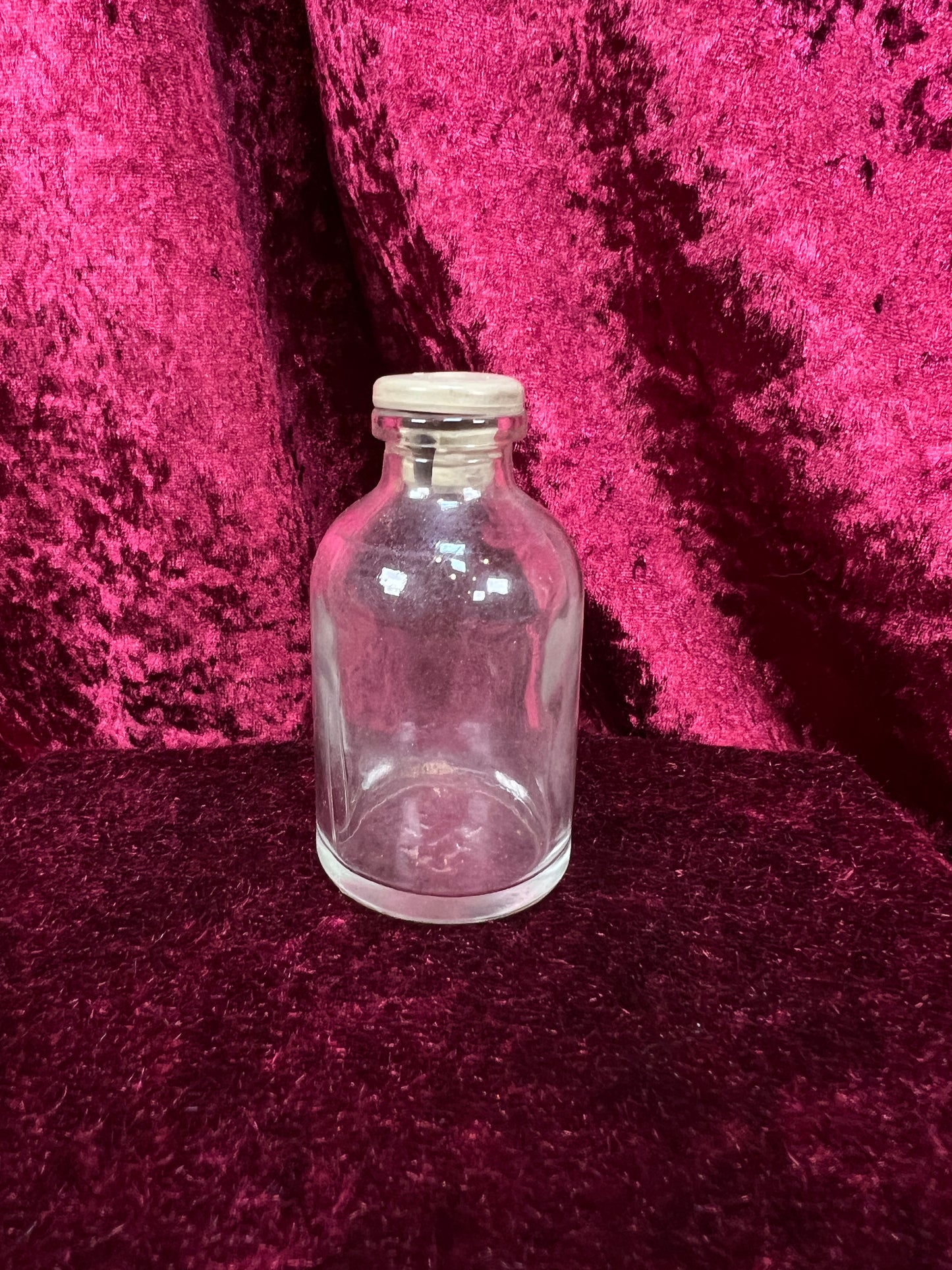 Vintage Miniature Glass Apothecary Bottle - Ground Stopper Laboratory Style