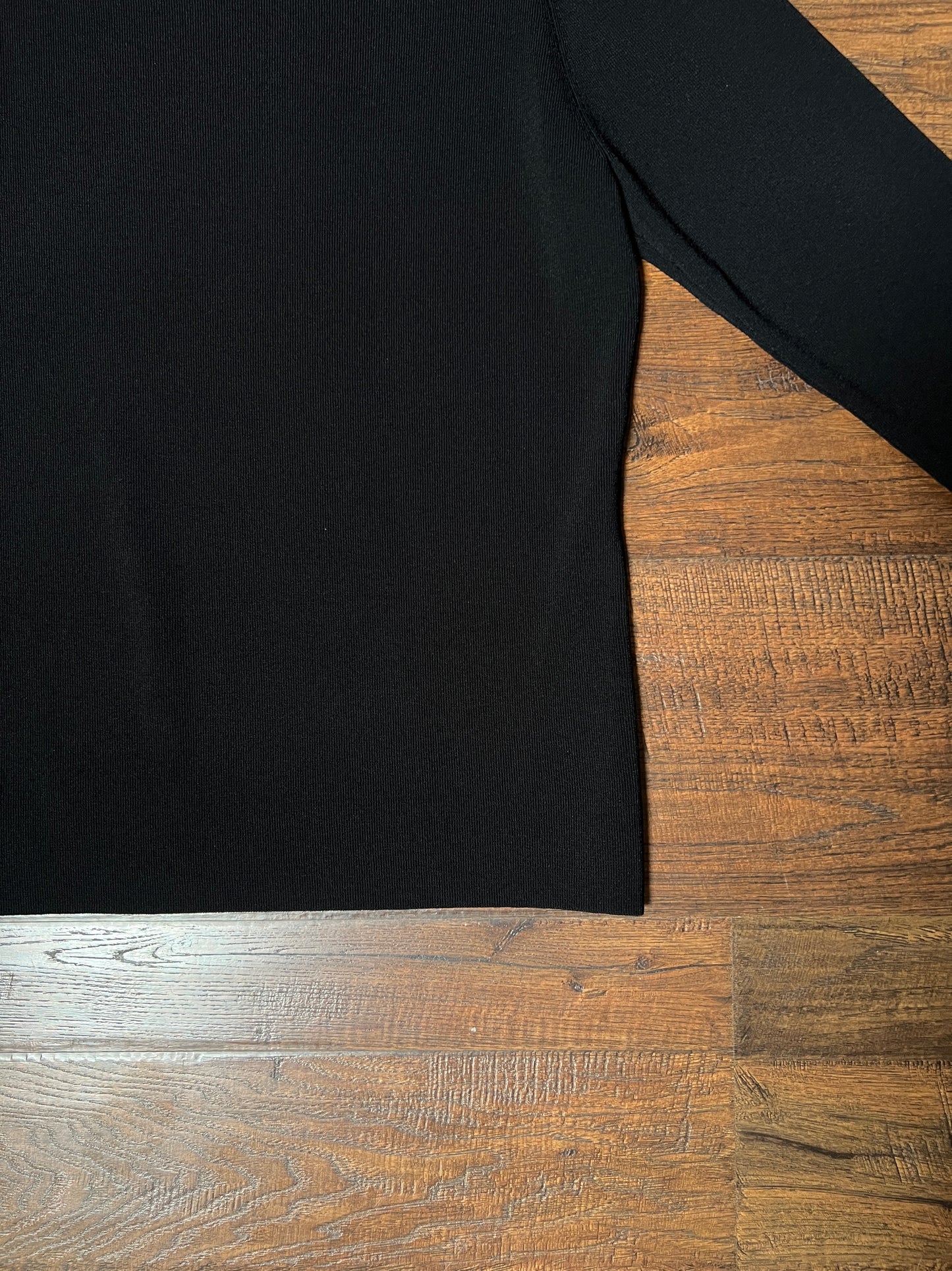 Vintage Notations Rayon Blend Black Top — Polka Dot Bow Trim - Size Large