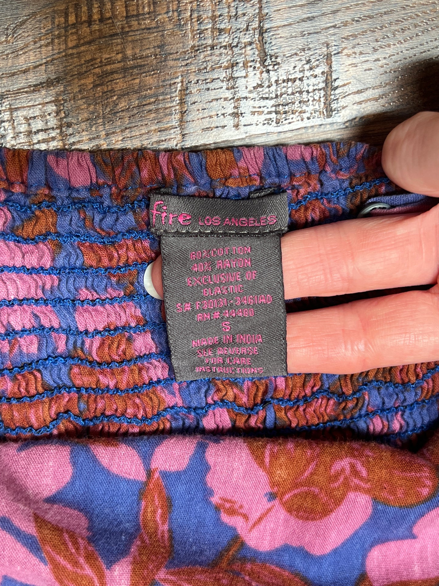 Clothing - Spaghetti Strap Romper - Pink And Blue Floral Print - Small - Fire Los Angeles