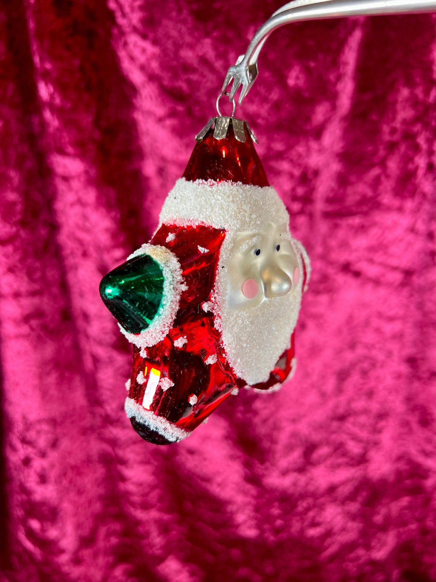 Vintage Christmas - Handblown Glass Ornament - Star Shaped Santa Claus - Discover Channel Store