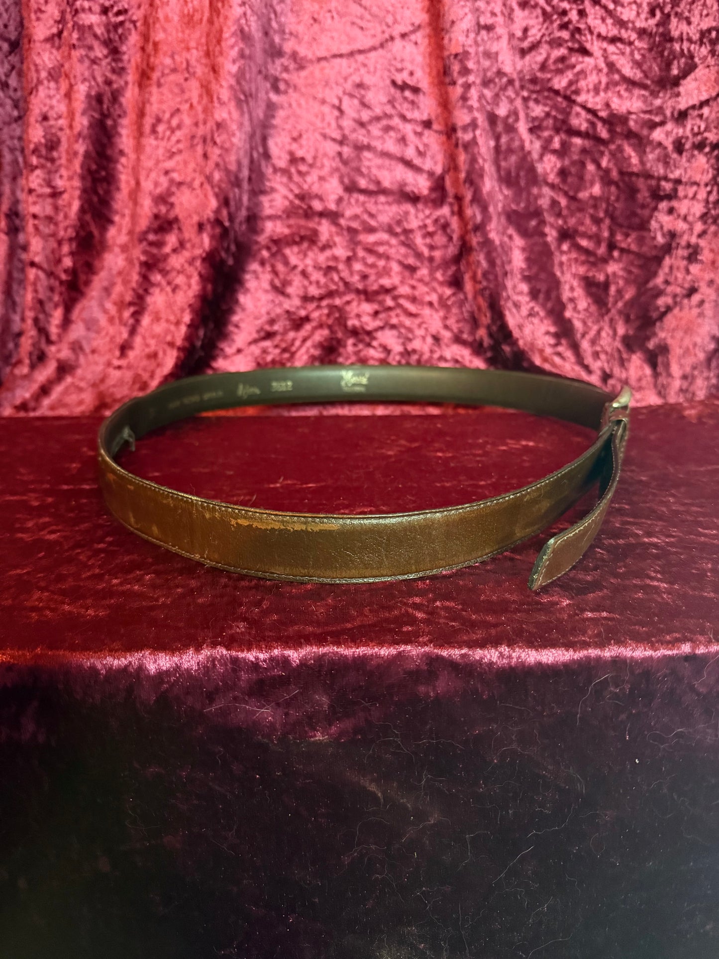 Vintage Accessories - Harris California Leather Belt with Concealed Inner Pocket - Brown - M/L