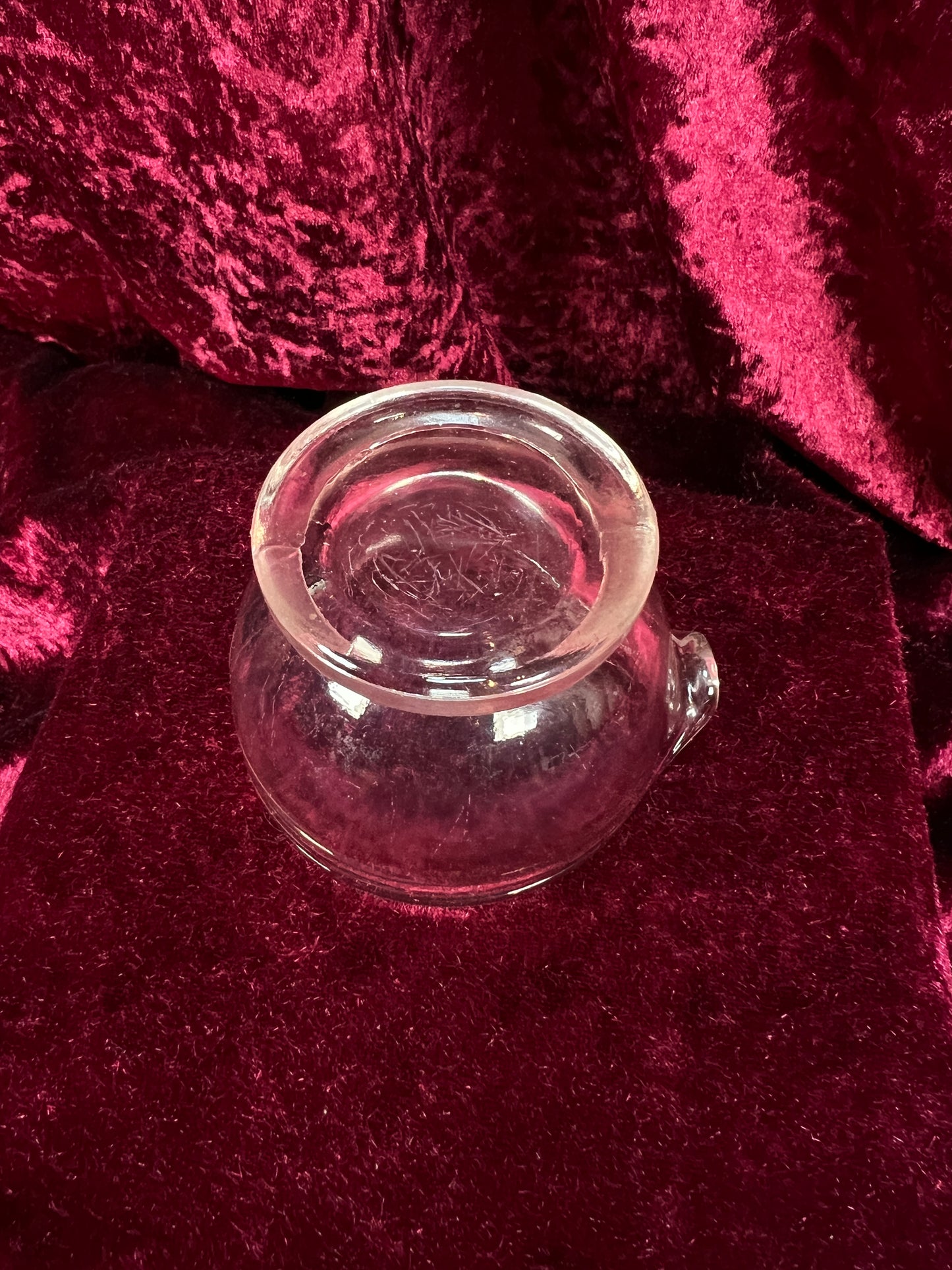 Vintage Miniature Clear Glass Mortar and Pestle - Apothecary Pharmacy Style
