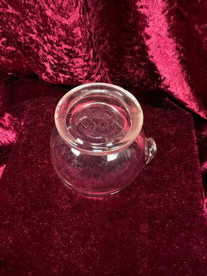 Vintage Miniature Clear Glass Mortar and Pestle - Apothecary Pharmacy Style