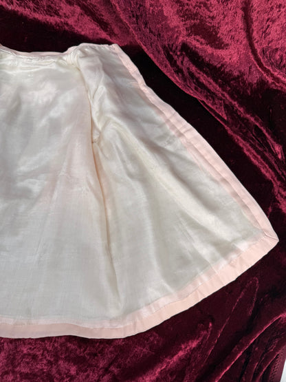 Vintage Silk Baby Capelet – Blush Pink Embroidered Lined Infant Coat