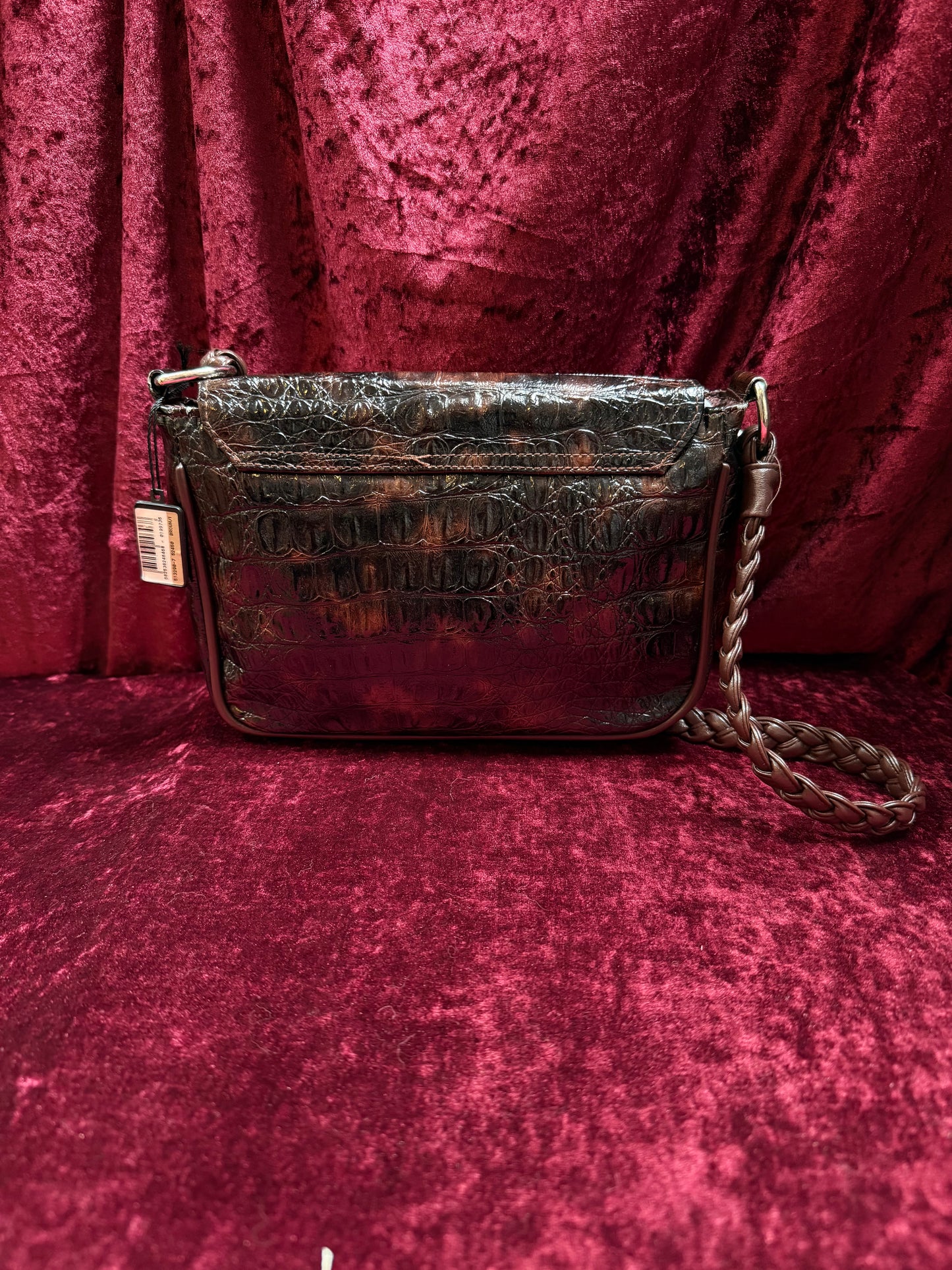 Vintage Accessories - y2k Brown Mock Crock Shoulder Purse - Bijoux Terner