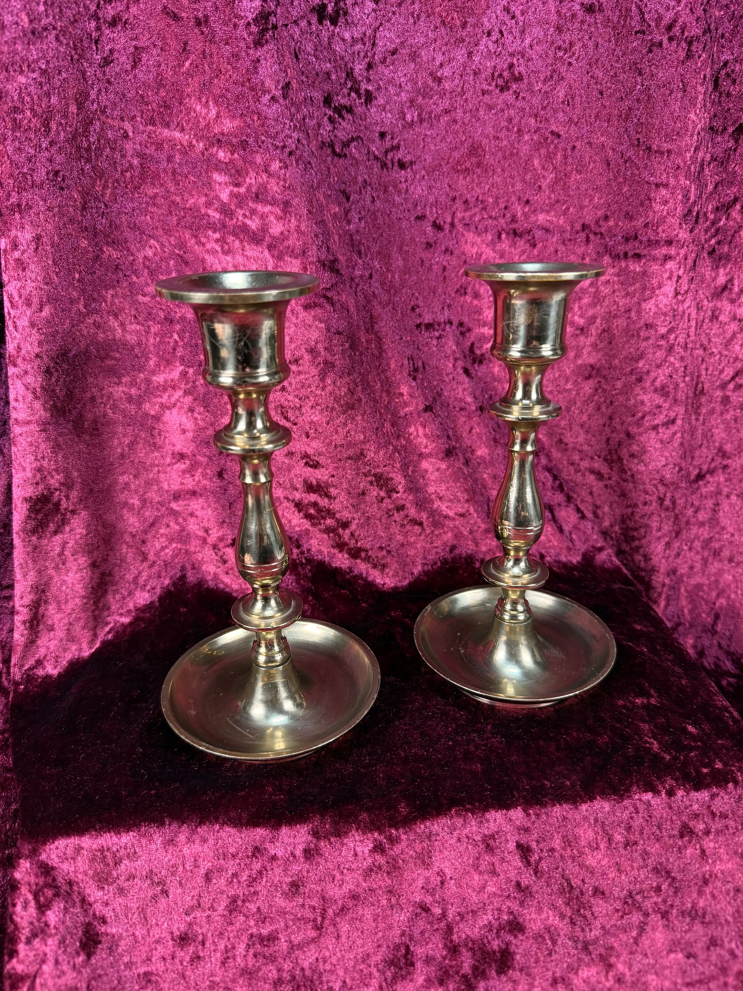 Vintage Brass Candlestick Holders – Heavy Elegant Pair