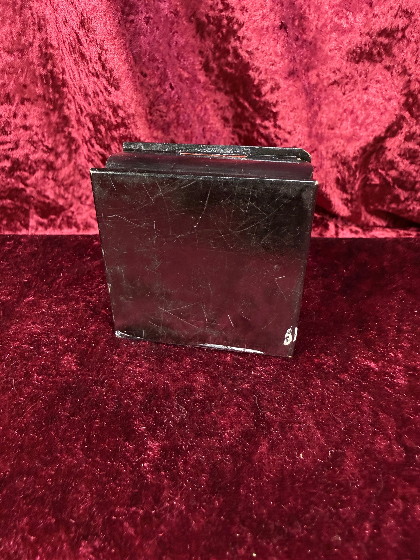 Vintage Lacquer Trinket Box with Hinged Lid – Man and Fish Fairytale Scene - Russian Kholui