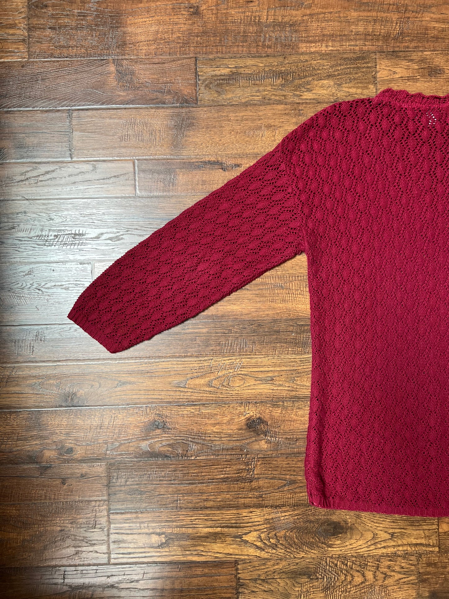 Vintage Clothing - Thin Knit Oversized Sweater - Light Maroon - Mondala Made In U.S.A. - Small