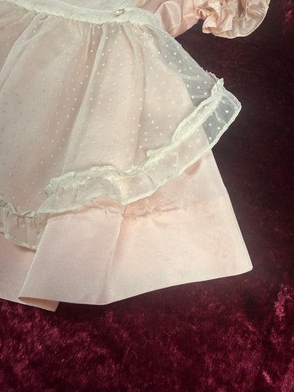 Vintage Mid Century Baby Dress – Pink Pinafore - Toni Togs - 18 Months
