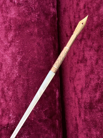 Antique Mother of Pearl Dip Pen – Remex N.Y. Nib Ornate Metal Holder