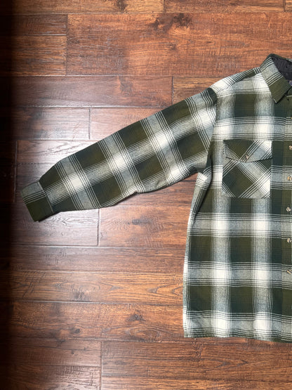 Vintage Clothing - Flannel Shirt - Green Plaid - Large - Back Packer Sportswear