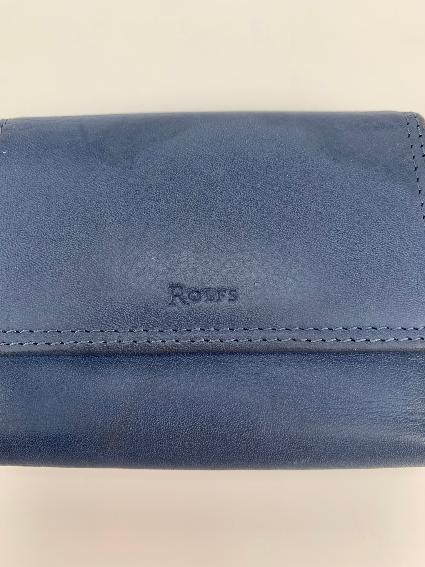 Vintage Wallet - Genuine Leather Trifold Wallet - Blue - Rolfs