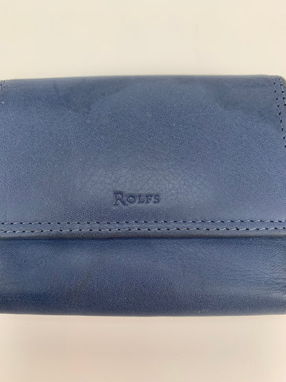 Vintage Wallet - Genuine Leather Trifold Wallet - Blue - Rolfs