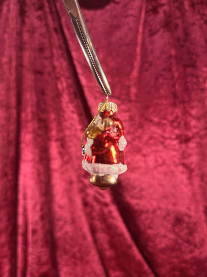 Vintage Christmas - Handblown Glass Ornament - Santa Claus Bear - 2"