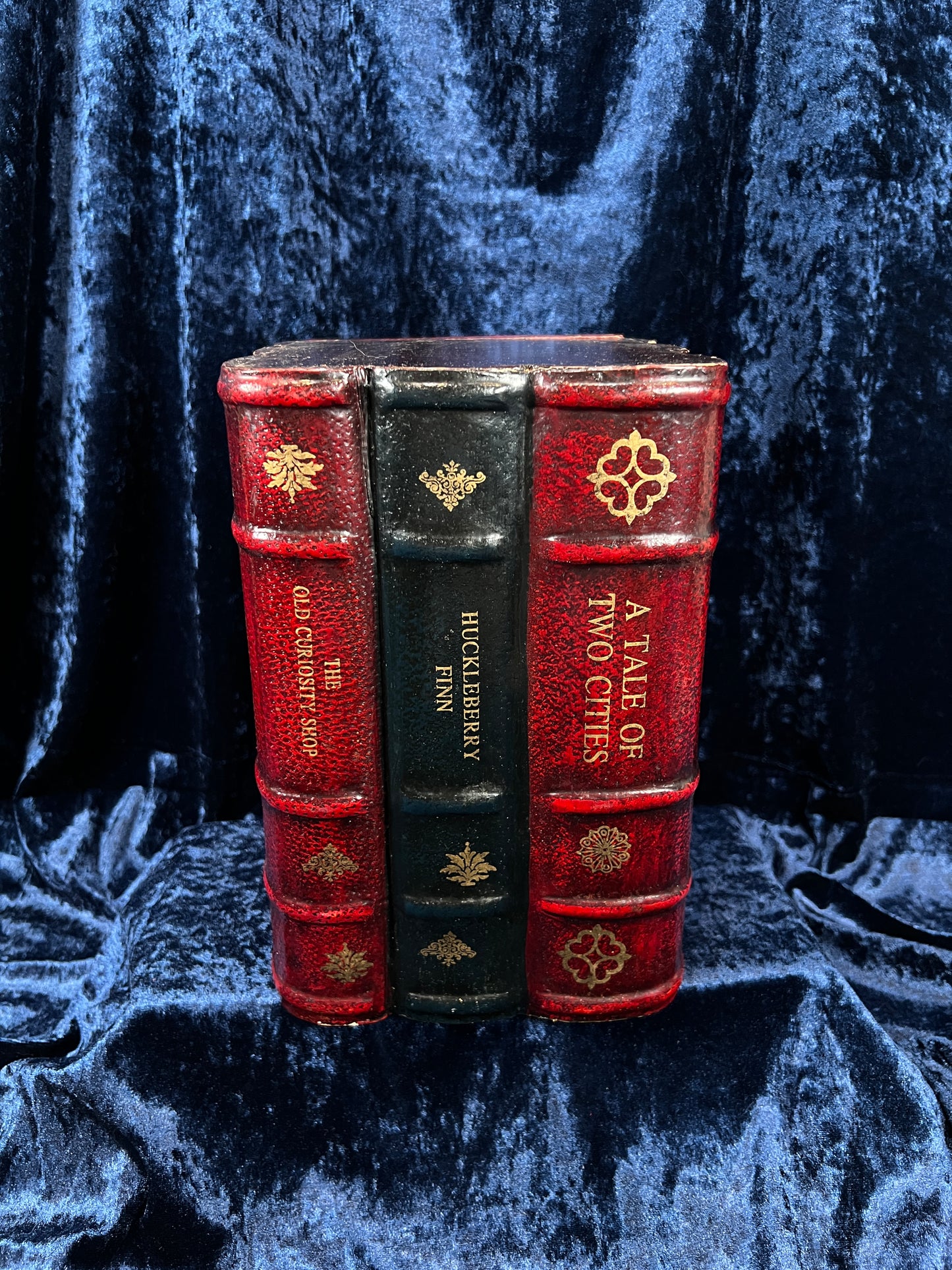 Vintage Faux Leather Book CD Storage Cabinet - Hidden Old Classics Library Blook Box