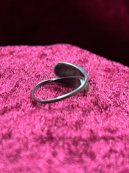 Vintage Jewelry - Bypass Ring - 925 Silver - Inlaid Abalone Shell - 6 - Mexico