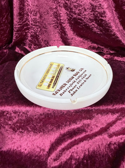 Vintage Ceramic Advertising Ashtray - Farmer John Egg Company Bakersfield California