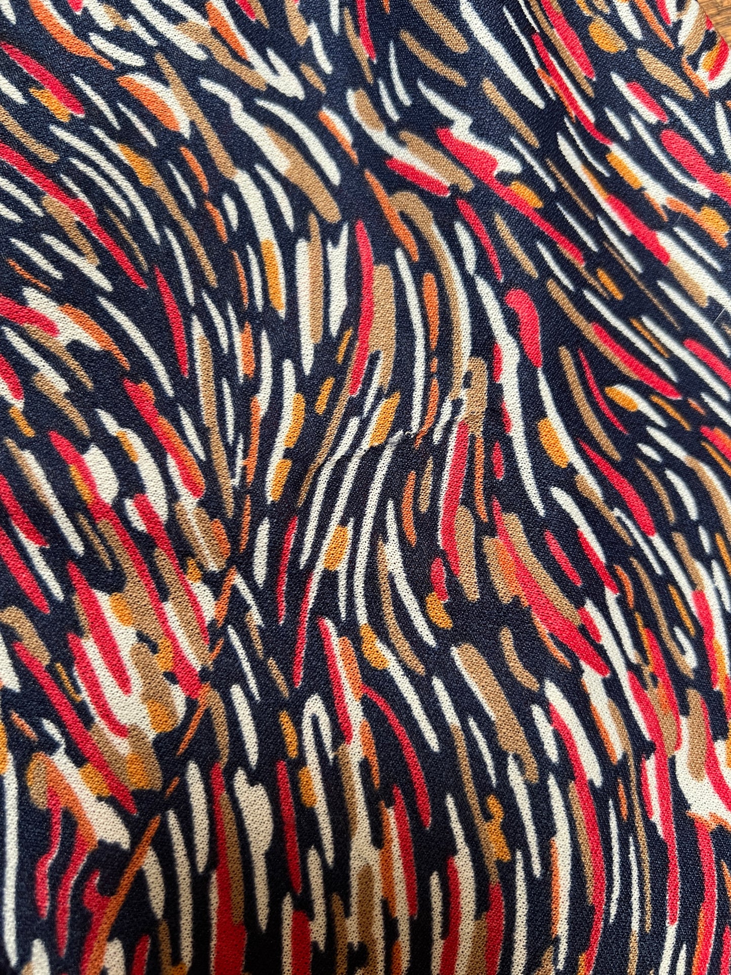 Vintage Clothing - Sheer Button Front Blouse - Abstract Paint Strokes Pattern - Ecco Bay - Medium