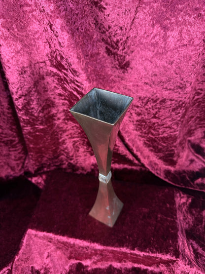 Vintage Brass Sculptural Vase - Hourglass Form - Mid Century Modern
